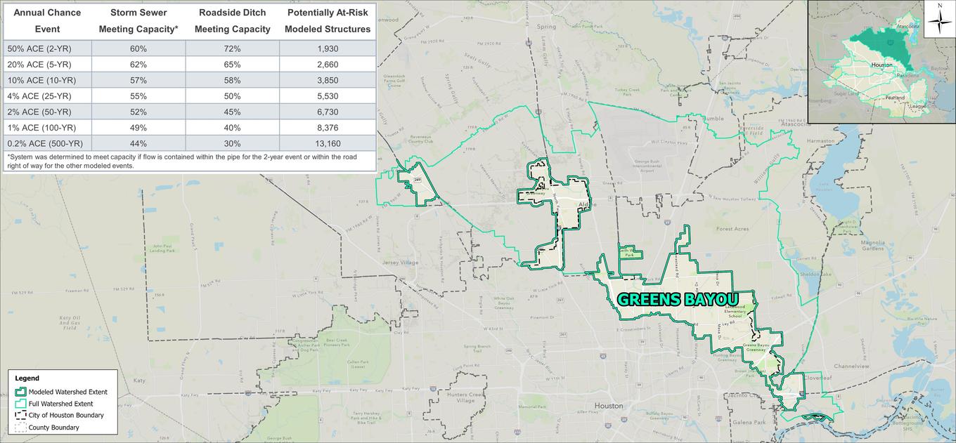 greens bayou map